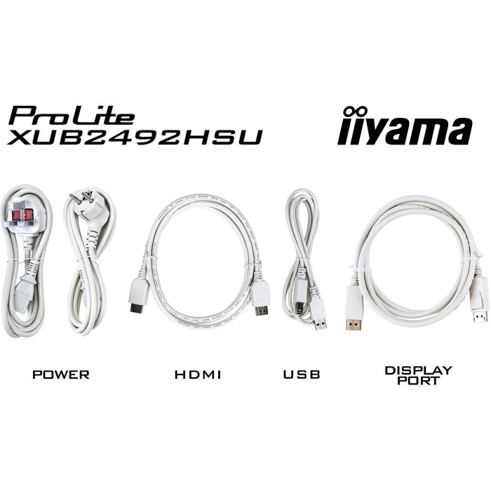 iiyama XUB2492HSU-W6 Monitor 23.8" Full HD IPS 100Hz 0.4ms HDMI DP Pivot Altavoces Blanco 3