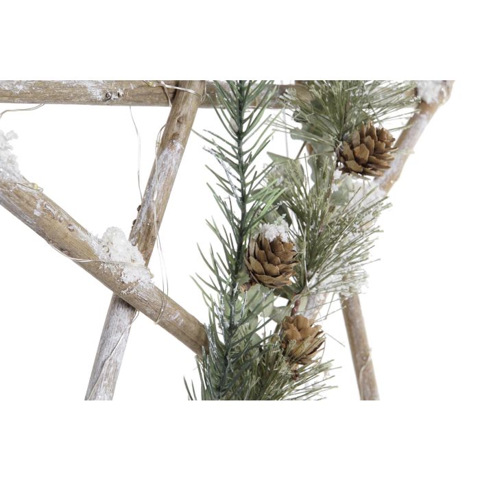 DKD Home Decor Decoración Colgante Navidad Alpina de Madera con Luz LED Marrón, diseño Puerta, 50x50 cm (2 Unidades) 2