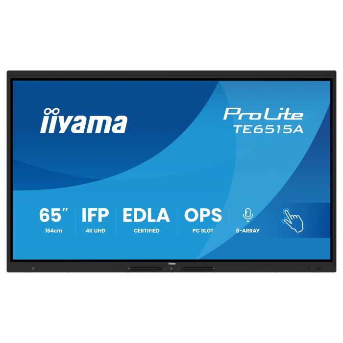 Iiyama Monitor Interactivo 65" TE6515A-B1AG, Android 14, UHD IPS, Pantalla Táctil 4K para Colaboración Empresarial y Aulas 1