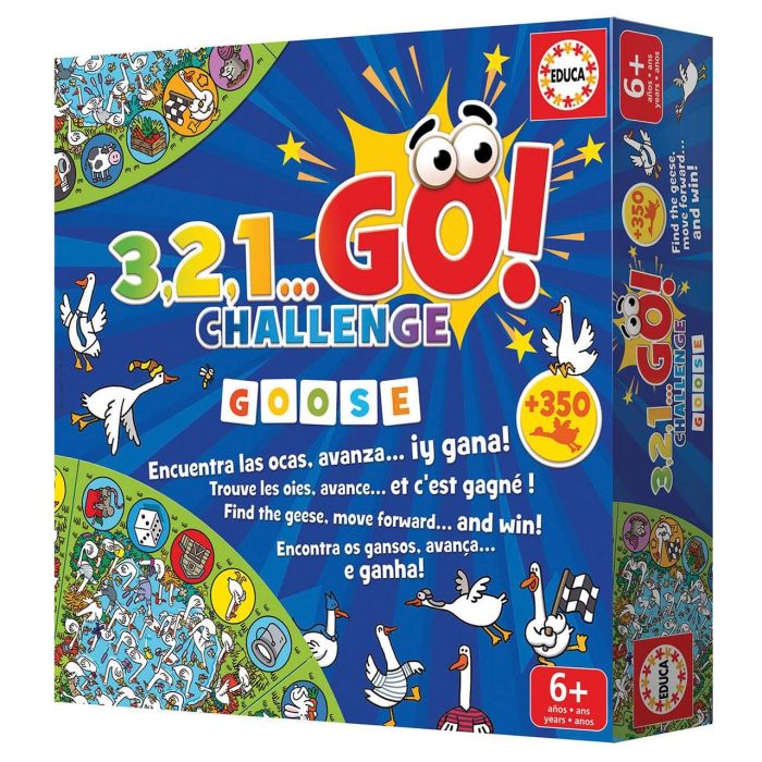 Educa 19420 3,2,1 Go Challenge - Juego de Mesa Clásico de la Oca y Agudeza Visual Multilingüe para Niños y Familias +6 años 0 Educa 19420 3,2,1 Go Challenge - Juego de Mesa Clásico de la Oca y Agudeza Visual Multilingüe para Niños y Familias +6 años 0