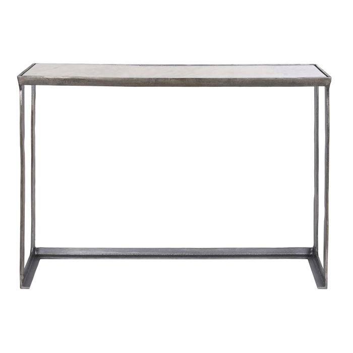DKD Home Decor Alu antik 23 Consola Mármol Aluminio Plateado Blanco 108 x 79 x 30 cm Set de 2 6