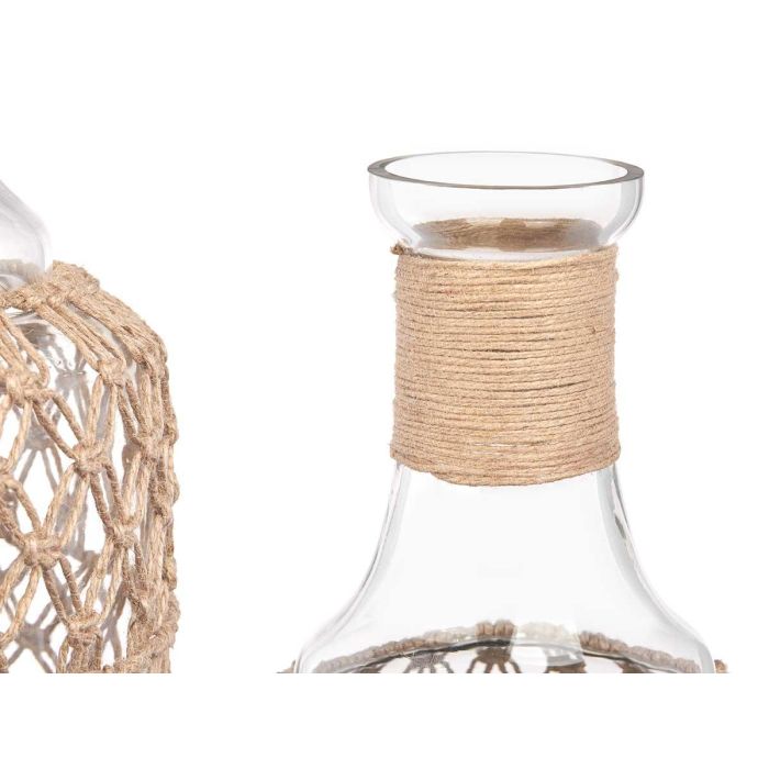 Botella Vidrio Cuerda Natural Grd Giftdecor 20X48CM (2 Unidades) 2 Botella Vidrio Cuerda Natural Grd Giftdecor 20X48CM (2 Unidades) 2