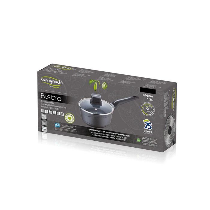San Ignacio Cazo Bistro Grey Aluminio Fundido con Tapa, Apta Inducción, Negro Mate, SG-6424 1 San Ignacio Cazo Bistro Grey Aluminio Fundido con Tapa, Apta Inducción, Negro Mate, SG-6424 1