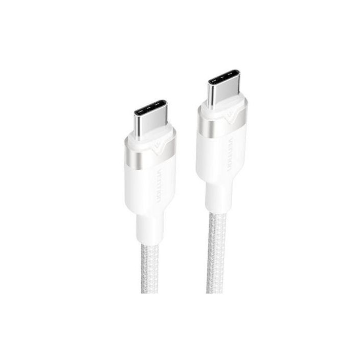 Cable USB 2.0 Tipo-C 3A Vention TRDWF/ USB Tipo-C Macho - USB Tipo-C Macho/ Hasta 60W/ 480Mbps/ 1m/ Blanco 1