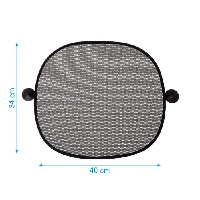 KioKids Parasol Coche Negro Protección Solar Bebé Sin Ventosa Plegable con Bolsita para Niños +0 Meses 2