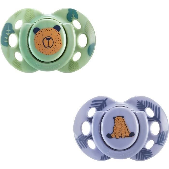 Chupete - TOMMEE TIPPEE - FUN - 6-18 meses - Set de 2 chupetes simétricos sin BPA - Cápsula de esterilización reutilizable 2