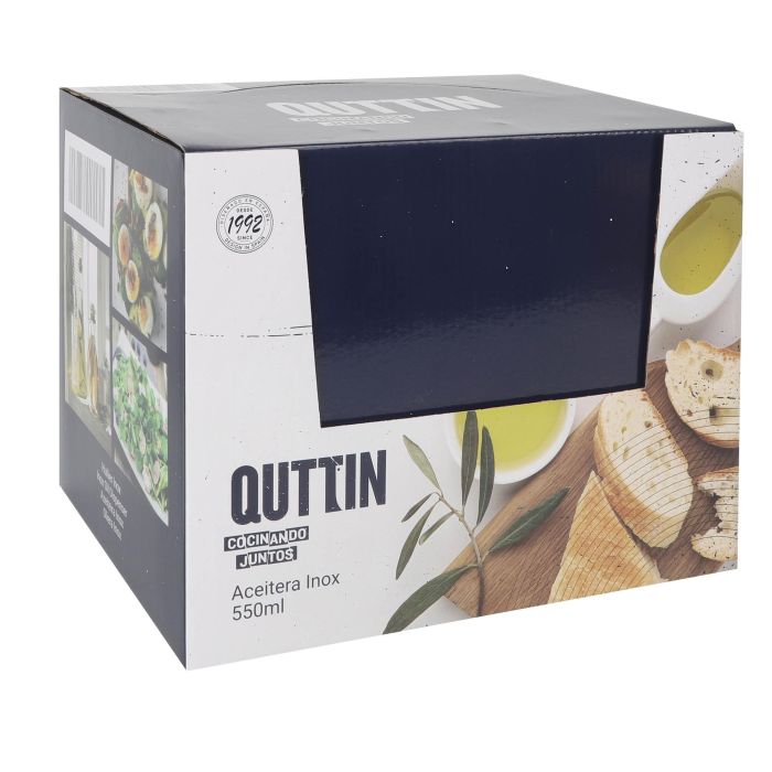 Aceitera de acero inoxidable 550 ml con tapón Quttin (12 Unidades) 1 Aceitera de acero inoxidable 550 ml con tapón Quttin (12 Unidades) 1