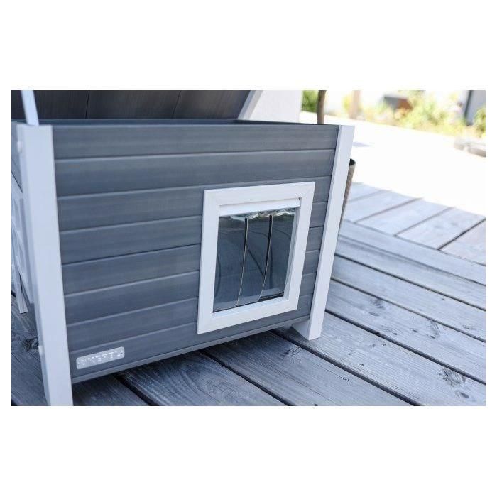 Kerbl KER4018653995341 Casa para Gatos ECO Eli Gris y Blanco – Medidas 57 x 45 x 43 cm 5