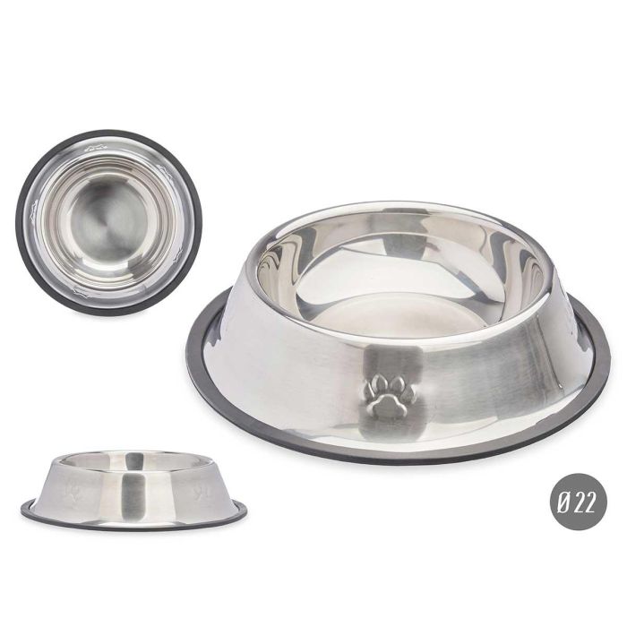 Comedero metálico para mascotas con goma antideslizante - 22 cm - Mascow (12 Unidades) Comedero metálico para mascotas con goma antideslizante - 22 cm - Mascow (12 Unidades)