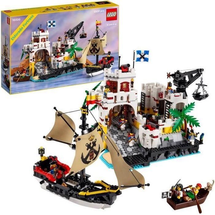 LEGO 10320 Icons Fortaleza Eldorado, Kit de Modelo para Adultos con Barco Pirata y 8 Minifiguras