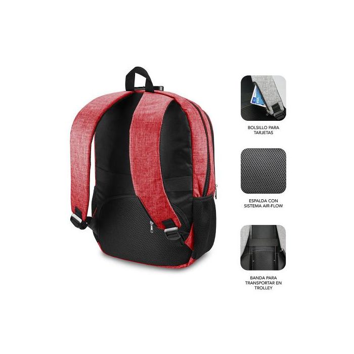 SUBBLIM Mochila Portatil Urban Lock Backpack 16" Red 2 SUBBLIM Mochila Portatil Urban Lock Backpack 16" Red 2