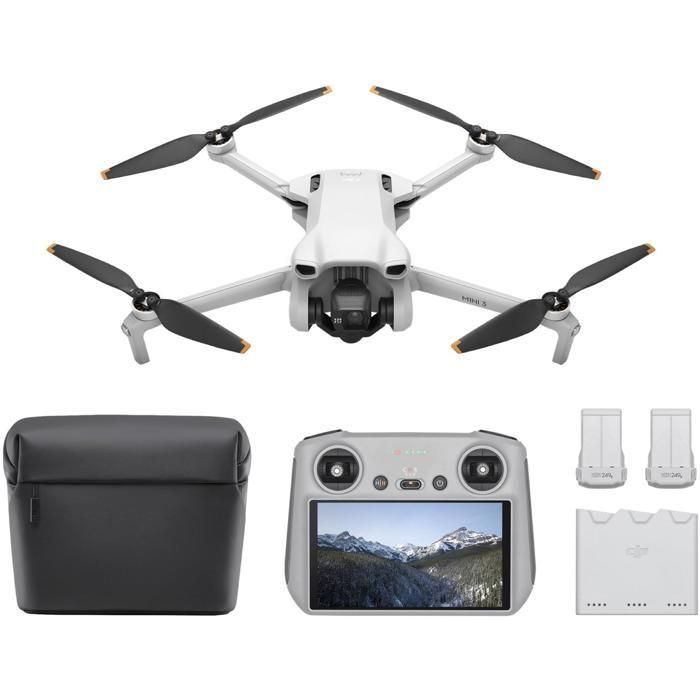 Drone - DJI - Mini 3 Fly More Combo - Con control inteligente por radio - Gris Drone - DJI - Mini 3 Fly More Combo - Con control inteligente por radio - Gris