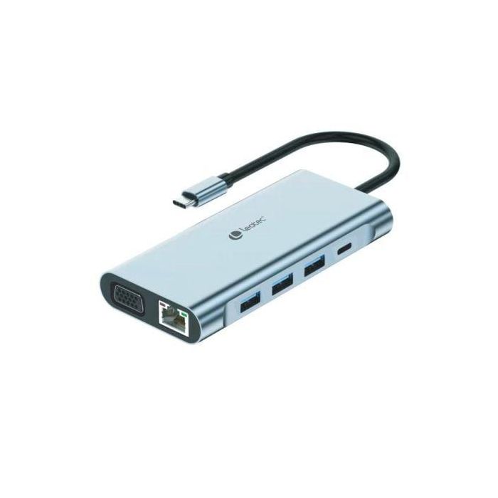 Docking USB Tipo-C Leotec LEDS01/ 3xUSB/ 2xUSB Tipo-C/ 1xUSB Tipo-C PD/ 1xHDMI 4K/ 1xVGA/ 1xRJ45/ 1xAudio/ 1xLector Tarjetas SD y MicroSD/ Gris 3
