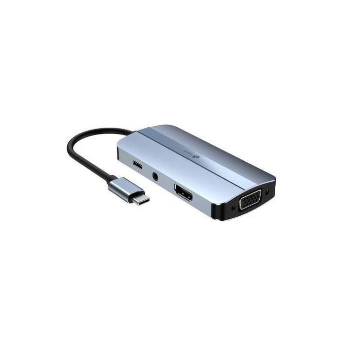 Docking USB Tipo-C Leotec LEDS04/ 2xUSB/ 1xUSB Tipo-C/ 1xUSB Tipo-C PD/ 1xHDMI/ 1xVGA/ 1xAudio/ Azul 1