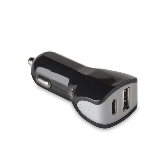 Celly Cargador De Coche 1 Usb - 1 Usb-C 17 W Negro Celly Cargador De Coche 1 Usb - 1 Usb-C 17 W Negro