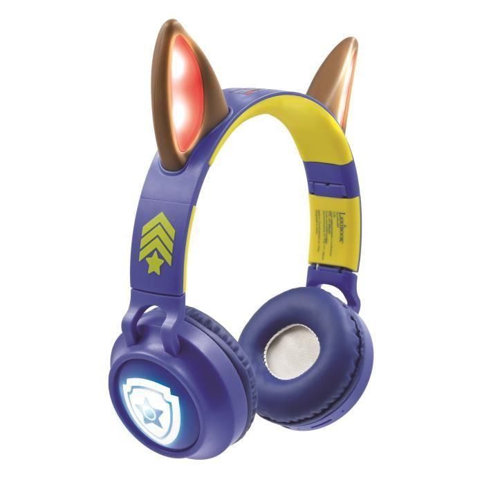 Casco lum. Bluetooth plegable y cableado con diseño 3D de las orejas de Chase de Paw Patrol con limitación de volumen 3