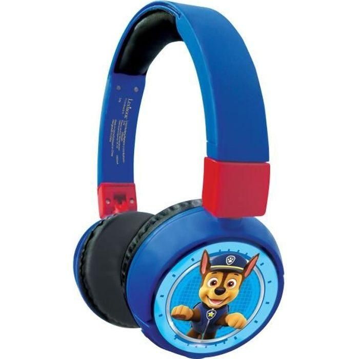 PAT 'PATROUILLE Cómodos auriculares 2 en 1 con bluetooth y cable plegables para niños con limitación de sonido - LEXIBOOK