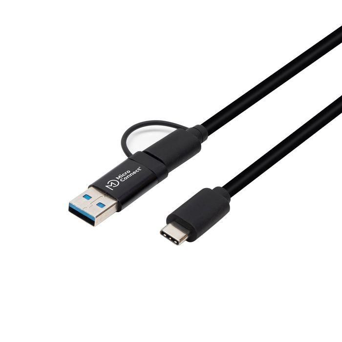 MicroConnect Cable USB-C a USB-A 3.2 Gen 1 SuperSpeed 5 Gbps - Conecta Laptops y Smartphones (USB-C) a Hubs/PC (USB-A) - 1m MicroConnect Cable USB-C a USB-A 3.2 Gen 1 SuperSpeed 5 Gbps - Conecta Laptops y Smartphones (USB-C) a Hubs/PC (USB-A) - 1m
