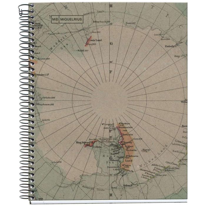 MAUL Bloc de Notas Miquelrius Weltkarten Design, Reciclado, A5, 80 Hojas