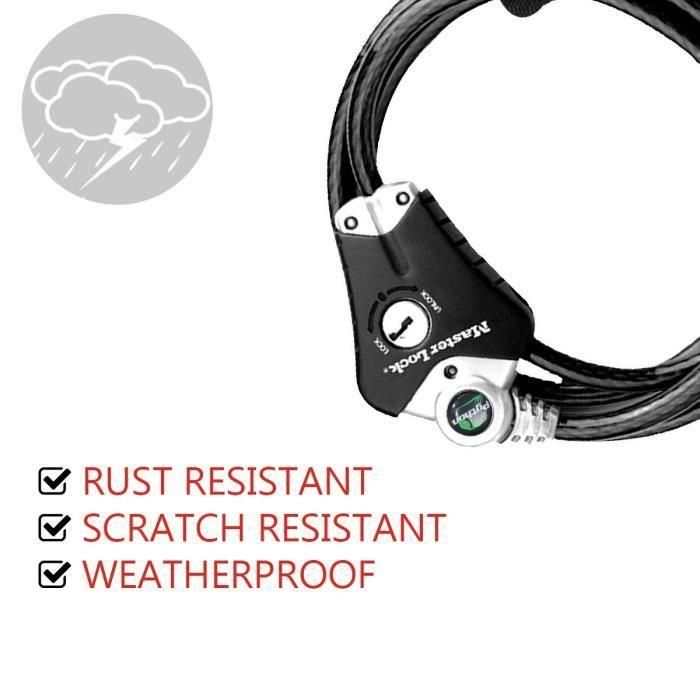 MASTER LOCK Cable antirrobo patentado ajustable de 30 cm a 1,8 m 2 MASTER LOCK Cable antirrobo patentado ajustable de 30 cm a 1,8 m 2