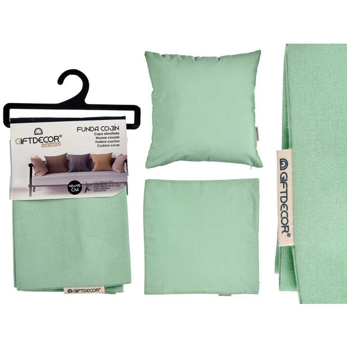 Funda Cojin Cremallera 45X45 Verde Giftdecor (24 Unidades) Funda Cojin Cremallera 45X45 Verde Giftdecor (24 Unidades)