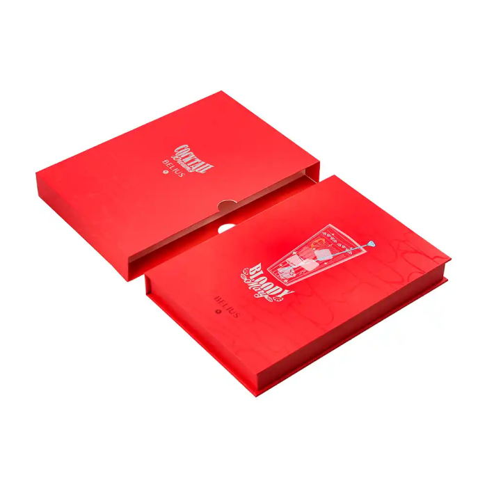 Belius Cocktails Boligrafo y Wallet Aluminio Rojo Plateado Relieve Tinta Azul Caja Diseño Elegante 3