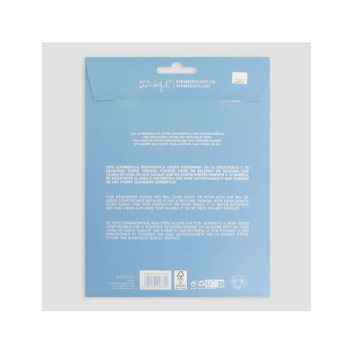 Mr Wonderful Alfombrilla de Ratón Ergonómica de Gel con Reposamuñecas Antideslizante y Bordes Reforzados 250x230 mm 6