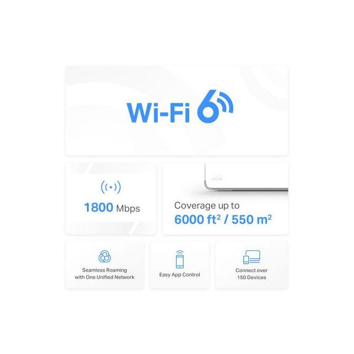 Mercusys HALO H70X (2-PACK) Sistema Wi-Fi Mesh Doble Banda Wi-Fi 6 (802.11ax) Blanco 3 Mercusys HALO H70X (2-PACK) Sistema Wi-Fi Mesh Doble Banda Wi-Fi 6 (802.11ax) Blanco 3