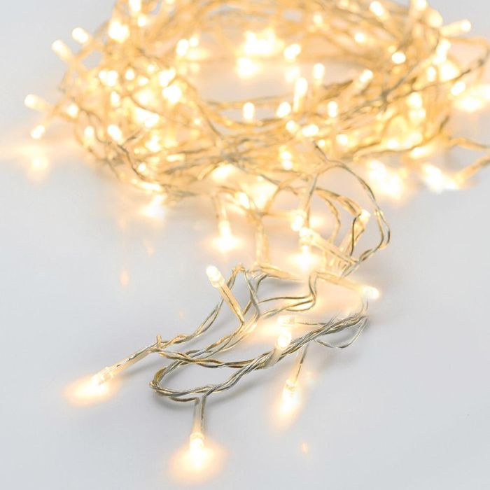 Null Guirnalda a pilas multifunción 24 LEDs luz blanco cálido 2,30m, 8 funciones, temporizador