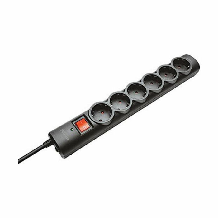 Regleta con interruptor Trust 21059/ 6 Tomas de corriente/ Cable 1.8m/ Negra Regleta con interruptor Trust 21059/ 6 Tomas de corriente/ Cable 1.8m/ Negra