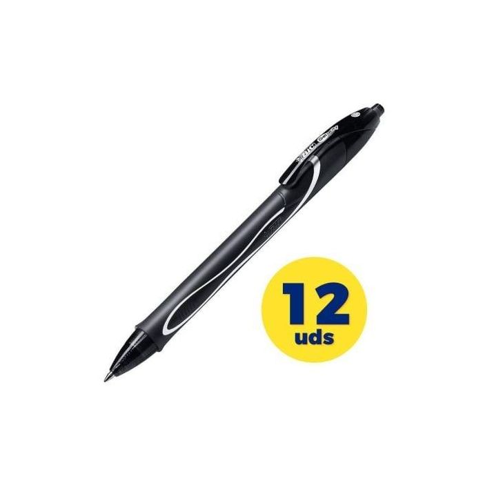 Bic Bolígrafo Gelocity Quick Dry Retráctil Tinta Gel Negro Punta 0.7 mm Secado Rápido