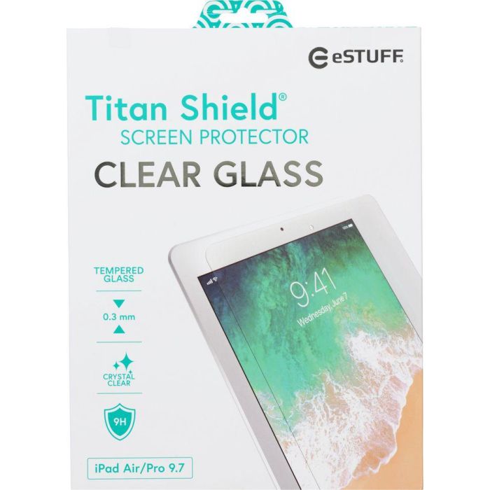 eSTUFF Protector de Pantalla Titan Shield® para iPad Air/Air2/Pro 9.7" - Vidrio Templado 9H Antirrotura 1