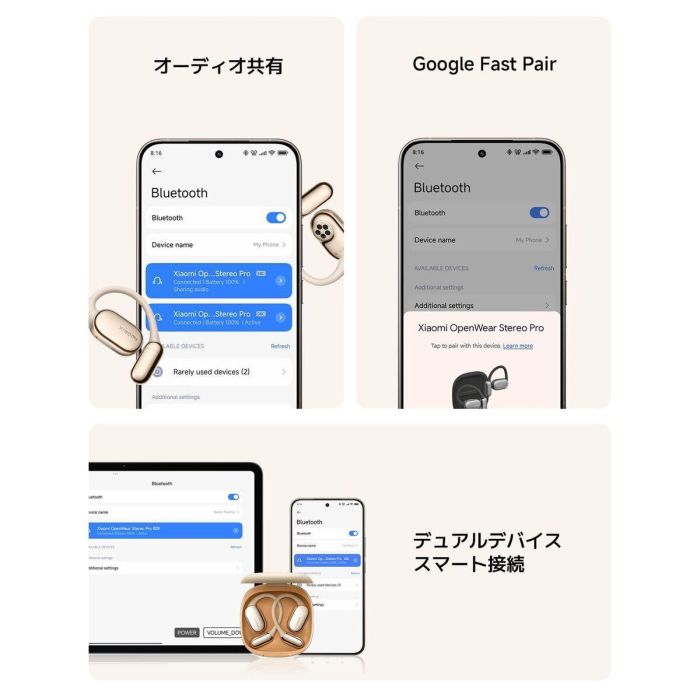 Xiaomi Auriculares OpenWear Stereo Pro M2503E1, Negro Grafito, Bluetooth 5.4, 45h Autonomía, IP54