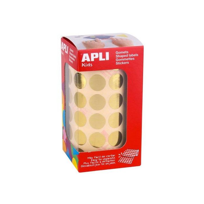 Gomets Apli Metalizados Rollo 59H Circulo Ø 15 Mm Oro 2.832 Uds. (11629)