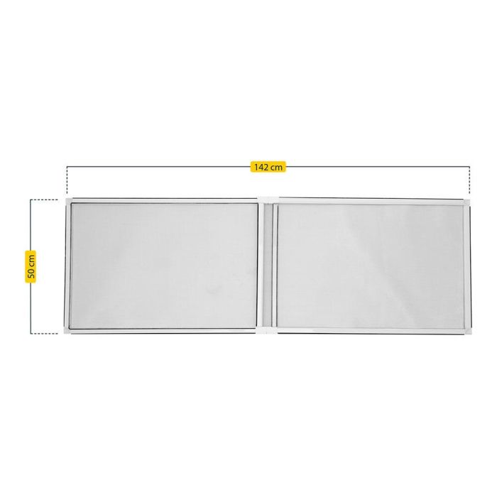 Mosquitera marco blanco extensible, malla aluminio, 75-142 x 50 cm 2 Mosquitera marco blanco extensible, malla aluminio, 75-142 x 50 cm 2
