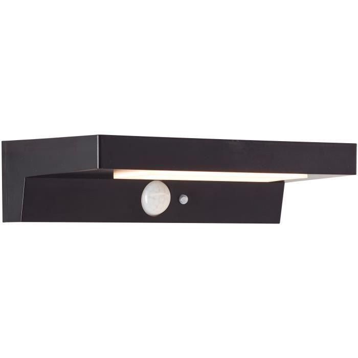 Aplique de exterior - BRILLIANT - BARKER - LED y solar - Detector de movimiento - Plástico - 4 W - Negro Aplique de exterior - BRILLIANT - BARKER - LED y solar - Detector de movimiento - Plástico - 4 W - Negro