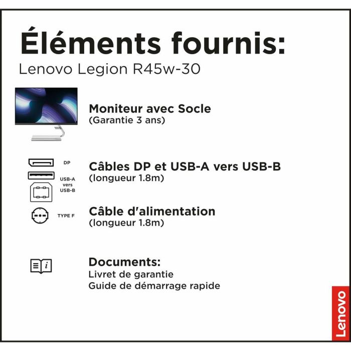 Monitor Lenovo R45w-30 4K Ultra HD DQHD 44,5" 20 Monitor Lenovo R45w-30 4K Ultra HD DQHD 44,5" 20