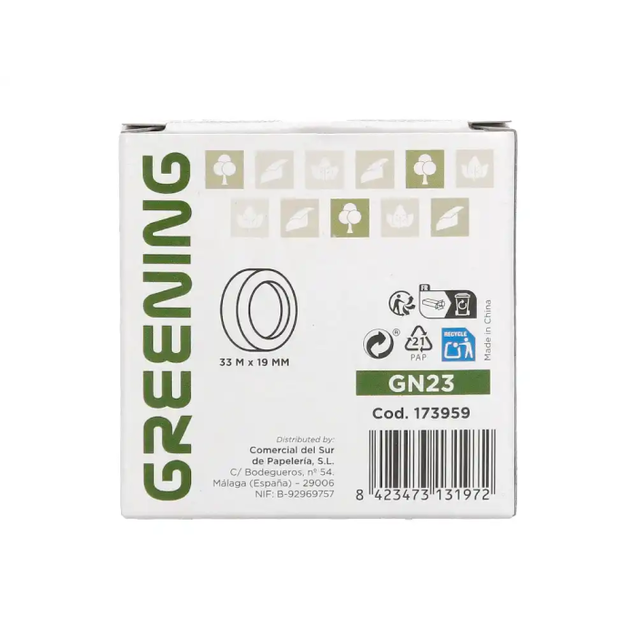 Greening Cinta Adhesiva Invisible 33 mt x 19 mm para Reparaciones y Oficinas, Acabado Transparente y Resistente 3