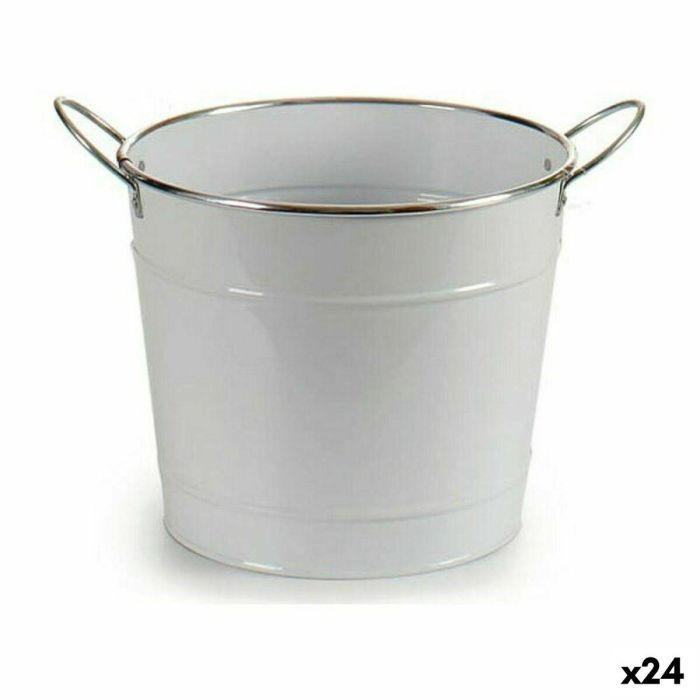 Macetero Ibergarden 14B-446 Blanco Plateado Zinc 23 x 19,5 x 30,5 cm Con asas (24 Unidades) Macetero Ibergarden 14B-446 Blanco Plateado Zinc 23 x 19,5 x 30,5 cm Con asas (24 Unidades)