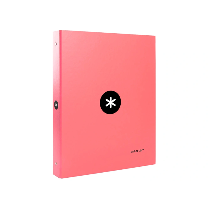 Antartik Carpeta A4 Forrada 4 Anillas 25 mm Redondas Color Coral 3