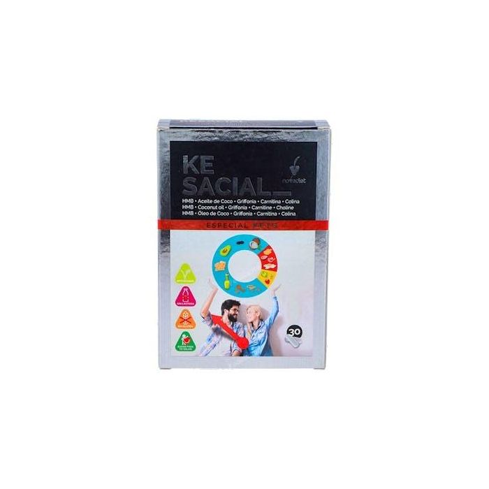 NOVADIET Kesacial 30Cap. Complemento para Dietas Keto, Metabolismo de Lípidos con Colina, L-Carnitina, HMB y Griffonia