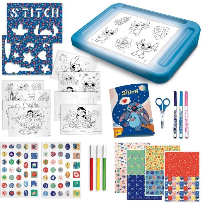Lisciani Giochi Kit de Dibujo STITCH - Mesa de Luz, Modelos, Marcadores - LIS1737444065609 2