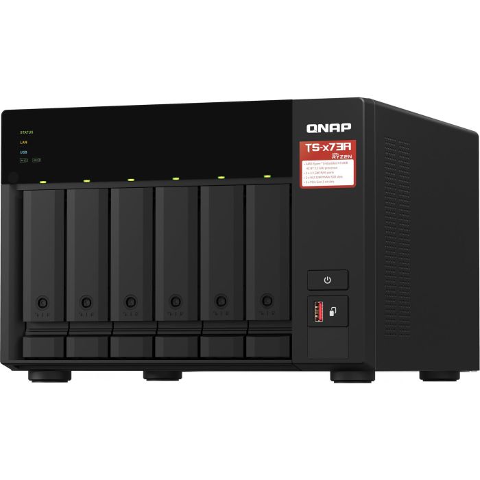 QNAP TS-673A-8G NAS Servidor Almacenamiento 6 Bahías 3.5/2.5" + 2x M.2 NVMe, AMD Ryzen V1500B 4 Núcleos, 8GB DDR4, 2 Puertos 2.5GbE, Torre 4