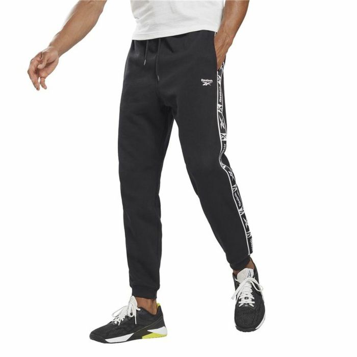 Pantalón Largo Deportivo Reebok Ri Tape Negro 5