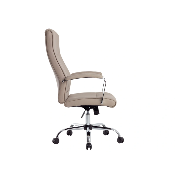Q-connect Silla de Dirección Modo Na, Simil Piel, Base Metálica, Ruedas Premium, Color Gris, Altura Máx. 1220 mm 1