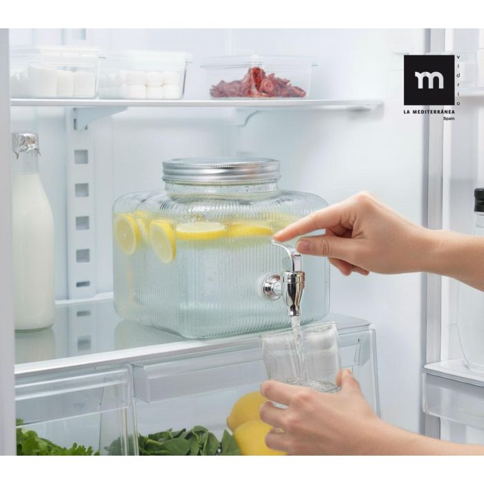 Inde Tarro Dispensador Frigo de Vidrio 3.5 Litros La Mediterran, 19 x 19 x 16.5 cm (6 Unidades)