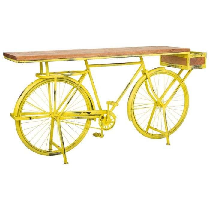 Recibidor Alexandra House Living Bike Amarillo Hierro Madera de mango 46 x 93 x 187 cm