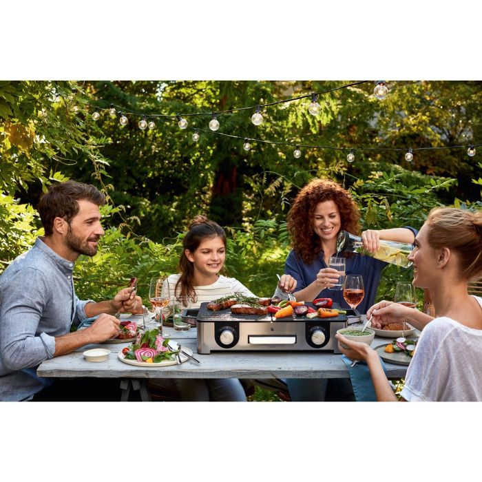 WMF 0415280011 Tischgrill Lono Master Parrilla de Mesa 280 x 500 mm Acero Inoxidable Antiadherente Fácil de Limpiar 7