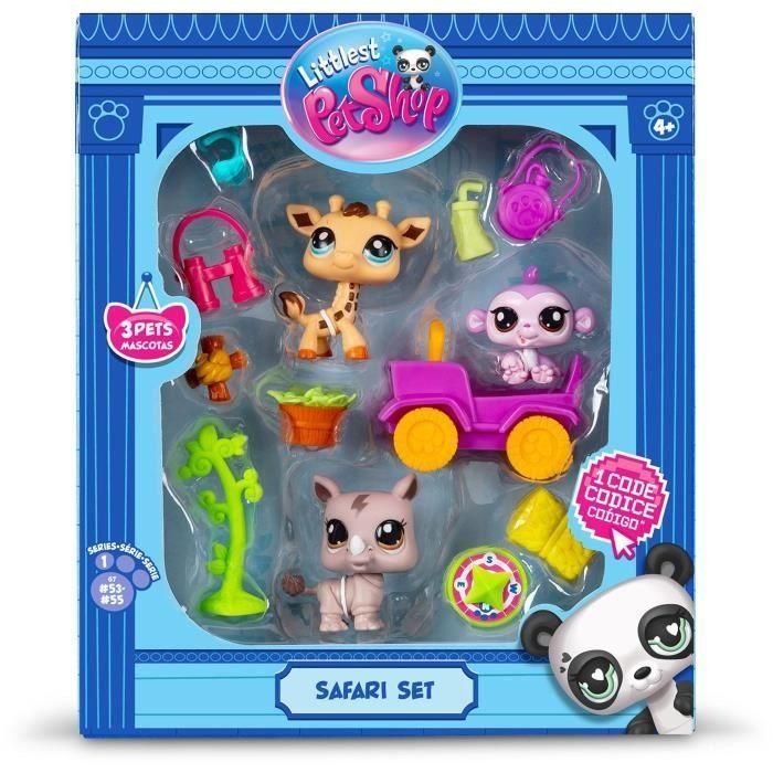 Bandai BF00524 Littlest Pet Shop Safari Pack Generación 7 - Set de 3 animales con cabezas bobble-heads y accesorios, para 4+ años 3