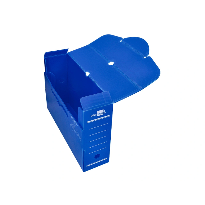 Liderpapel Caja archivo definitivo plástico azul 360x100x260 mm 5